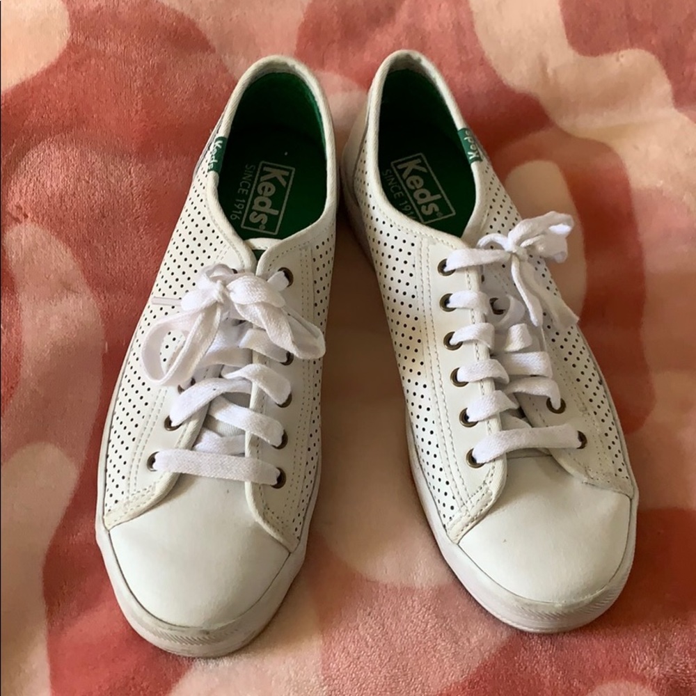 White leather sneakers